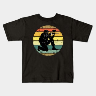 Vintage Sunset Striped Paintball Kids T-Shirt